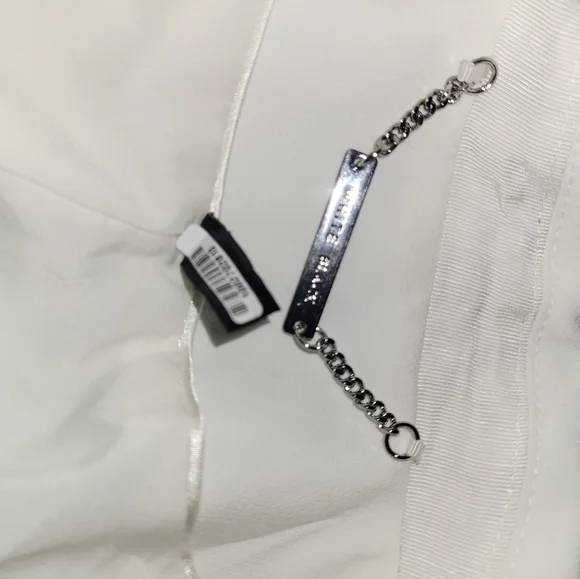 Elegant White Double-Breasted Women's Blazer White Black - Picture 6 of 14